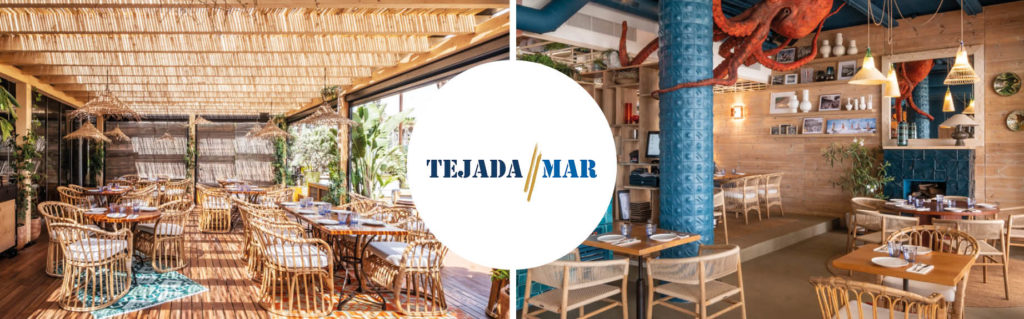 Terraza e interior del Restaurante Tejada Mar. La mejor opción para realizar una comida o cena de empresa en la Barceloneta